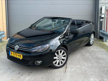 Zwarte Volkswagen Golf 6 Cabriolet 1.4 TSI 7-Traps DSG AUT!