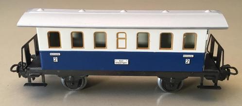 MäRKLIN / PRIMEX H0 4020 PERSONENWAGEN BLAUW/BEIGE METAAL -2, Hobby en Vrije tijd, Modeltreinen | H0, Zo goed als nieuw, Wagon