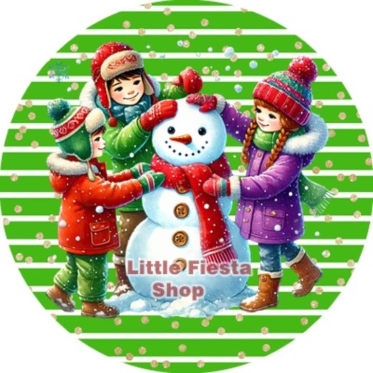 LF8975 icing frosting sneeuwman 20cm eetbare taart print, Hobby en Vrije tijd, Taarten en Cupcakes maken, Nieuw, Versiering, Taarten