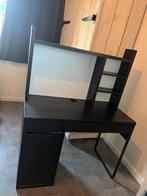 Tienerbureau met opzetstuk zwart (Ikea Micke), Huis en Inrichting, Bureaus, Ophalen, Zo goed als nieuw, Bureau