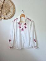 Vintage 70s geborduurde/smocked blouse L, Kleding | Dames, Blouses en Tunieken, Vintage, Ophalen of Verzenden, Zo goed als nieuw