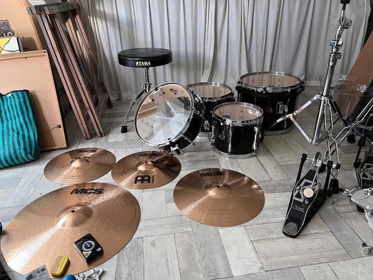 Zwart Tama drumstel, Muziek en Instrumenten, Drumstellen en Slagwerk, Zo goed als nieuw, Tama, Ophalen