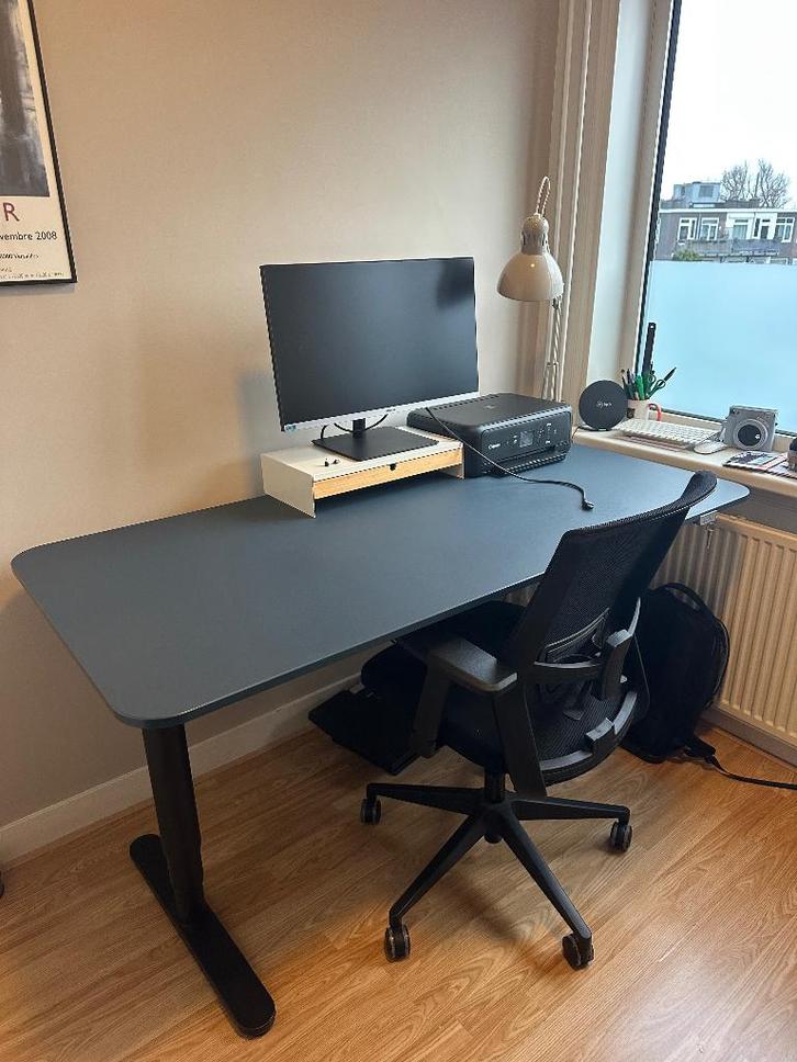 IKEA Bekant elektrisch zit-sta bureau 160x80 cm, Huis en Inrichting, Bureaus, Zo goed als nieuw, Stabureau, Elektrisch, Ophalen