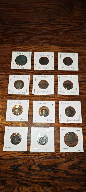12 Romeinse munten, verzameling, 41-377AD 