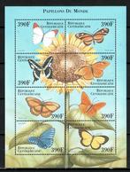 C.AFRIKA 2000 PF BLOK VLINDERS BUTTERFLIES INSECTEN 1, Ophalen of Verzenden, Postfris, Dier of Natuur