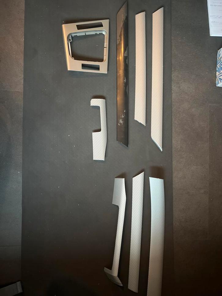 E46 Interieurlijsten Set - Zilver Carbon Wrap, Doe-het-zelf en Verbouw, Deuren en Horren, Gebruikt, Binnendeur, Ophalen of Verzenden