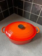 Le Creuset tradition ovale braadpan, Ophalen of Verzenden, Zo goed als nieuw, Gietijzer, Koekenpan of Braadpan