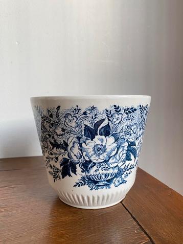 Vintage bloempot Royal Spinx delftsblauw decor 15 ø x 13cmH beschikbaar voor biedingen