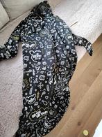 Zwarte onesie met print  huispak heren - Maat L, Maat 38/40 (M), Zwart, Ophalen of Verzenden, Zo goed als nieuw