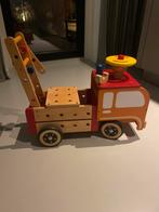 Houten brandweer loopauto, Ophalen, Zo goed als nieuw, Duw- of Trekspeelgoed