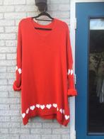 Heerlijke lange WIJDE TRUI/JURK met hartjes, NIEUW, mt 40-48, Ophalen of Verzenden, Nieuw, Maat 42/44 (L), Overige kleuren