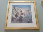 'Schilderij' Marius van Dokkum ijspret, Ophalen of Verzenden, Minder dan 50 cm, Schilderij, Minder dan 50 cm