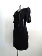 IKKS jurk maat 42 viscose met vegan leather origineel, IKKS, Verzenden, Zwart, Maat 42/44 (L)