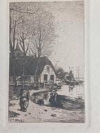 Oskar Paul Matthes Ets Nederlands dorpsgezicht 1900-1910, Antiek en Kunst, Kunst | Etsen en Gravures, Verzenden