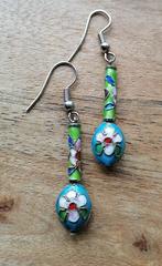 Nieuwe zelfgemaakte oorbellen Chinese kralen turquoise/groen, Sieraden, Tassen en Uiterlijk, Oorbellen, Overige materialen, Hangers