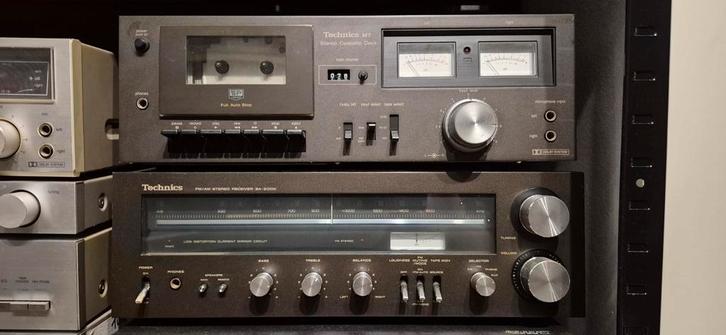 Technics SA-200K Receiver & M7 cassettedeck, Audio, Tv en Foto, Stereo-sets, Zo goed als nieuw, Cassettedeck, Tuner of Radio, Overige merken