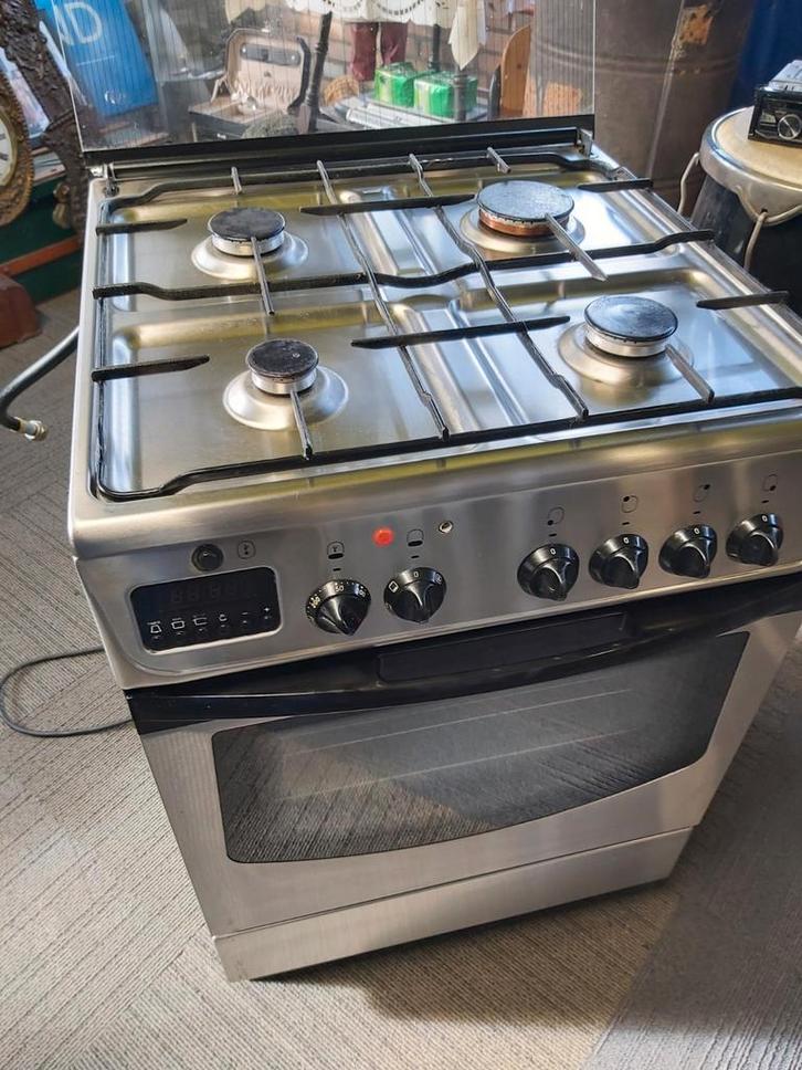 Holandia gasfornuis met elektrische oven, Witgoed en Apparatuur, Fornuizen, Gebruikt, Vrijstaand, Gas, 4 kookzones, 85 tot 90 cm