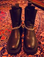 Stoere plateau Chelsea laarzen met ketting 39 nu 39,99€, Made in Italy, Zwart, Lage of Enkellaarzen, Ophalen of Verzenden