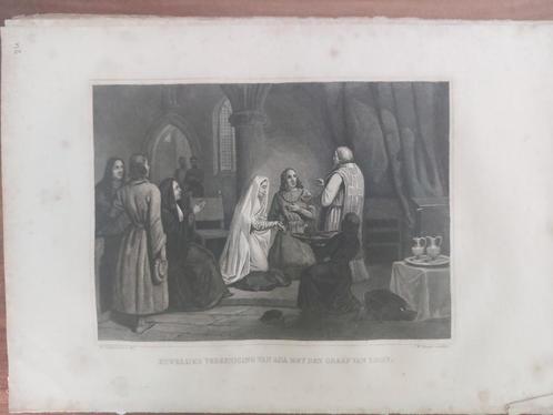 24 / Huwelijks vereeninging Ada met Graaf Van Loon in 1023, Antiek en Kunst, Kunst | Etsen en Gravures, Ophalen of Verzenden