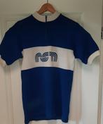 Wollen Retro fietsshirt blauw wit maat 6  maat XL, Verzenden