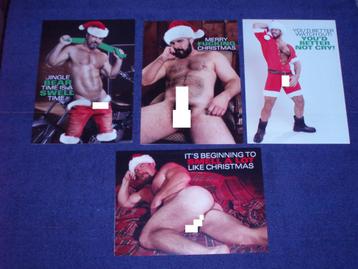 BIG DADDY BUTCH BEAR 4 kerstkaarten, met  bijzondere wensen beschikbaar voor biedingen