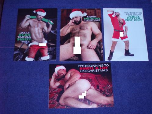 BIG DADDY BUTCH BEAR 4 kerstkaarten, met  bijzondere wensen, Diversen, Wenskaarten, Nieuw, Ophalen of Verzenden
