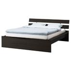 Ikea Hopen 2-persoons bed + matrassen, verhuis-proof!, Huis en Inrichting, Ophalen, Gebruikt, Bruin, Tweepersoons