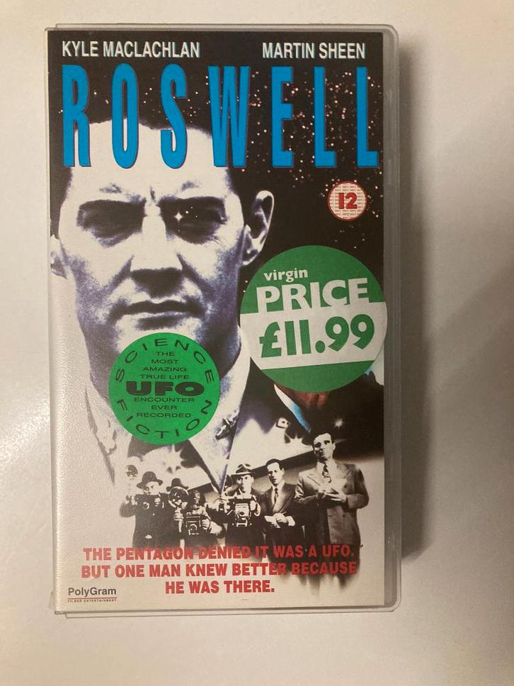 Roswell Martin Sheen Kyle MacLachlan VHS UFO encounter, Cd's en Dvd's, VHS | Film, Zo goed als nieuw, Science Fiction en Fantasy