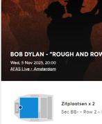 TOP PLEKKEN | 2 kaarten Bob Dylan AFAS live 5 november, Tickets en Kaartjes, Twee personen, November