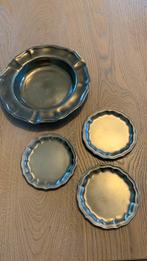 Vintage Tinnen Borden en Onderzetters - Italiaans Handwerk, Ophalen of Verzenden