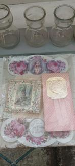 Grote kaart met kantband, geurzakje en doopsuiker doosje, Ophalen of Verzenden