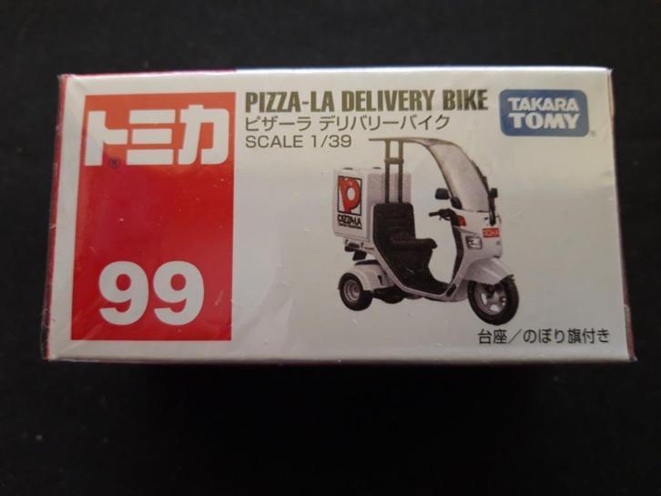 Tomica Tomy 99 Pizza-LA Delivery Bike 1/39, Hobby en Vrije tijd, Modelauto's | Overige schalen, Zo goed als nieuw, Auto, Ophalen of Verzenden