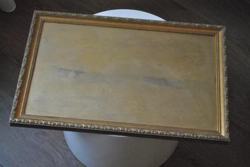 Dienblad, hout, goudkleurig, brocante beschikbaar voor biedingen