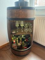 Stoere houten wijn/drank kast / minibar vat –LED-verlichting, Ophalen of Verzenden, Zo goed als nieuw, 25 flessen of meer, 75 cm of meer