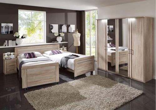 Bern senioren koppelbed - Ruw eiken, Huis en Inrichting, Slaapkamer | Bedden, Nieuw, Ophalen of Verzenden