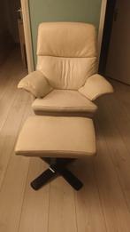 Lederen Fauteuil met Voetenbank - Gratis Afhalen!, Huis en Inrichting, Fauteuils, Gebruikt, Ophalen of Verzenden, 75 tot 100 cm