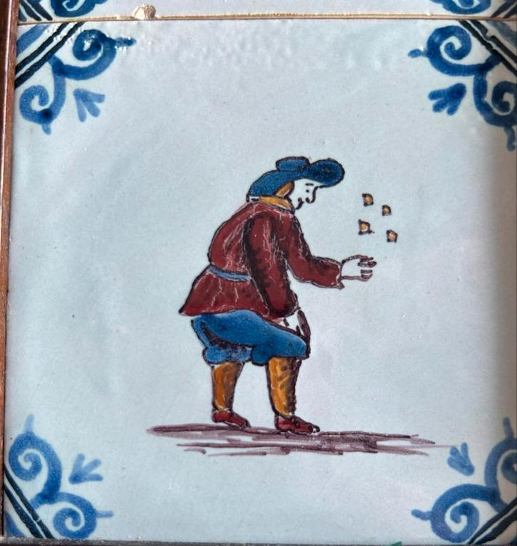 Makkum Tegels - Straatspelen - Set van Zes, Antiek en Kunst, Antiek | Wandborden en Tegels, Ophalen of Verzenden