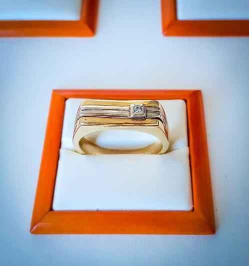 14 karaat gouden herenring zegelring, Sieraden, Tassen en Uiterlijk, Ringen, Zo goed als nieuw, Heer, 20 of groter, Goud, Goud