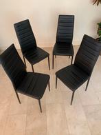 Eetkamerstoelen 4 st. zwart, Huis en Inrichting, Ophalen, Zo goed als nieuw, Zwart