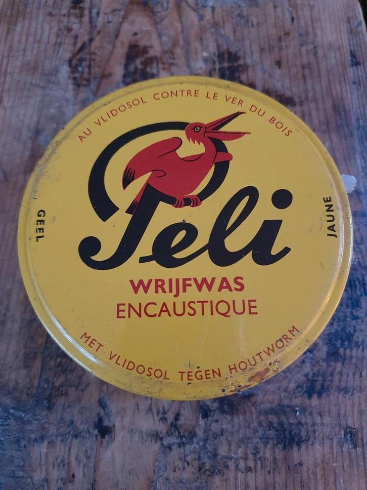 Vintage Peli Wrijfwas Blik - Erdal Pelikaan Collectie, Verzamelen, Blikken, Gebruikt, Overige, Overige merken, Ophalen of Verzenden