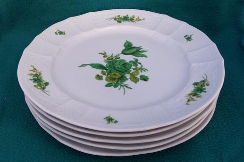 Fürstenberg (groene bloemetjes) - 5 oude dinerborden, Antiek en Kunst, Antiek | Servies los, Ophalen of Verzenden