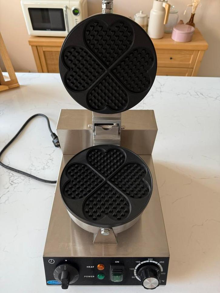 Wafelijzer horeca met hartjes, Witgoed en Apparatuur, Wafelijzers, Zo goed als nieuw, Ophalen of Verzenden