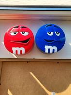 M&M's Blikken Bakjes - Rood & Blauw - 13cm diam., 6cm hoog, Verzamelen, Ophalen of Verzenden, Gebruikt, Gebruiksvoorwerp