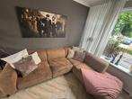 Bank Cognac kleur, Huis en Inrichting, 250 tot 300 cm, Gebruikt, Hoekbank, Driepersoons