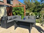 Loungeset AGERMOSE. Nette loungeset/tuinset zwart, Tuin en Terras, Ophalen, Zo goed als nieuw, Bank, 6 zitplaatsen