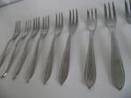10 vintage RVS puntfilet taartvorkje Nieuwpoort 12 cm p stuk, Ophalen of Verzenden