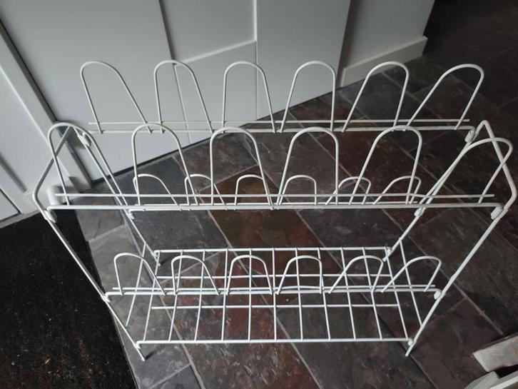 Compact wit metalen schoenenrek 15 paar schoenen 55 x 20 cm, Huis en Inrichting, Kasten | Schoenenrekken, Zo goed als nieuw, Ophalen of Verzenden