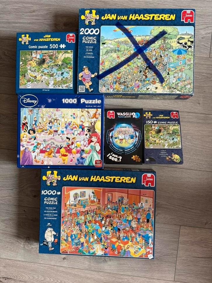 Legpuzzels: Jan van Haasteren, Disney, Wasgij, Hobby en Vrije tijd, Denksport en Puzzels, Gebruikt, Legpuzzel, Meer dan 1500 stukjes