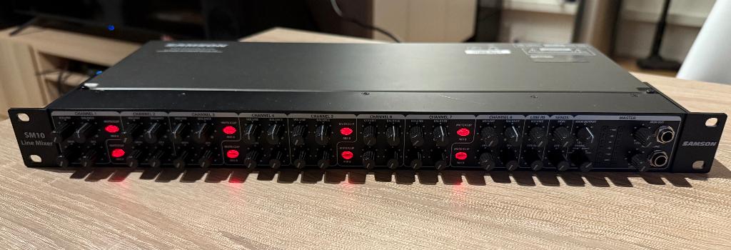 Samson SM10 10-kanaals Rackmixer, Muziek en Instrumenten, Ophalen of Verzenden, Zo goed als nieuw, 10 tot 20 kanalen, Microfooningang