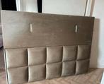 Fluwele beige hoofdbord 180x200 bed, Beige, Tweepersoons, Ophalen of Verzenden, Zo goed als nieuw